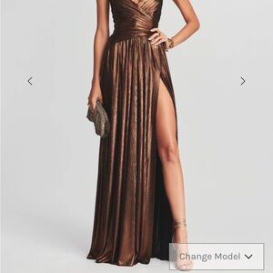 Elegant Bronze Evening Gown